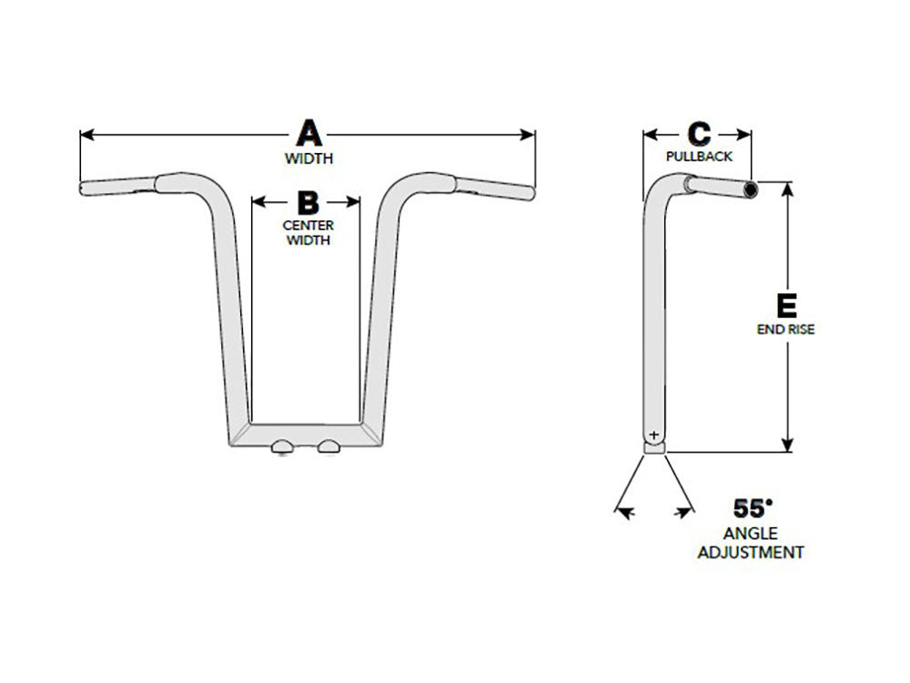 13in. x 1-1/2in. Miter Cut Tree Hugger Handlebar - Chrome.