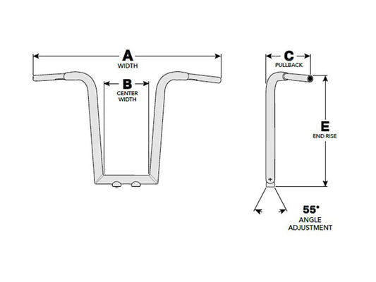 16in. x 1-1/2in. Miter Cut Tree Hugger Handlebar - Chrome.