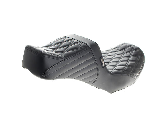 TailWhip Up Front Reduced Reach Dual Seat with Black Double Diamond Stitch. Fits CVO Touring 2023up, Street Glide & Road Glide 2024up, Touring 2025up