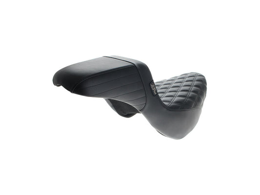 Kickflip Daddy Long Legs Dual Seat with Black Double Diamond Stitch - Extended Reach. Fits Sport Glide & Low Rider 2018up & Low Rider S 2020up.