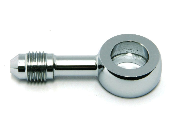Chrome True 12mm ID, 180 Degree Straight Banjo - Male #3 End.