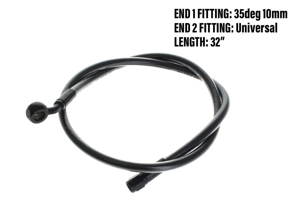 32in. Upper Front Brake Line with 10mm x 35 Degree Banjo - Black Pearl.