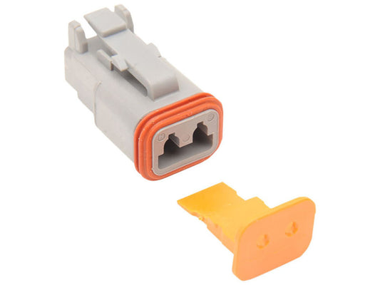 2-Wire Deutsch Plug with Wedgelock - Grey.