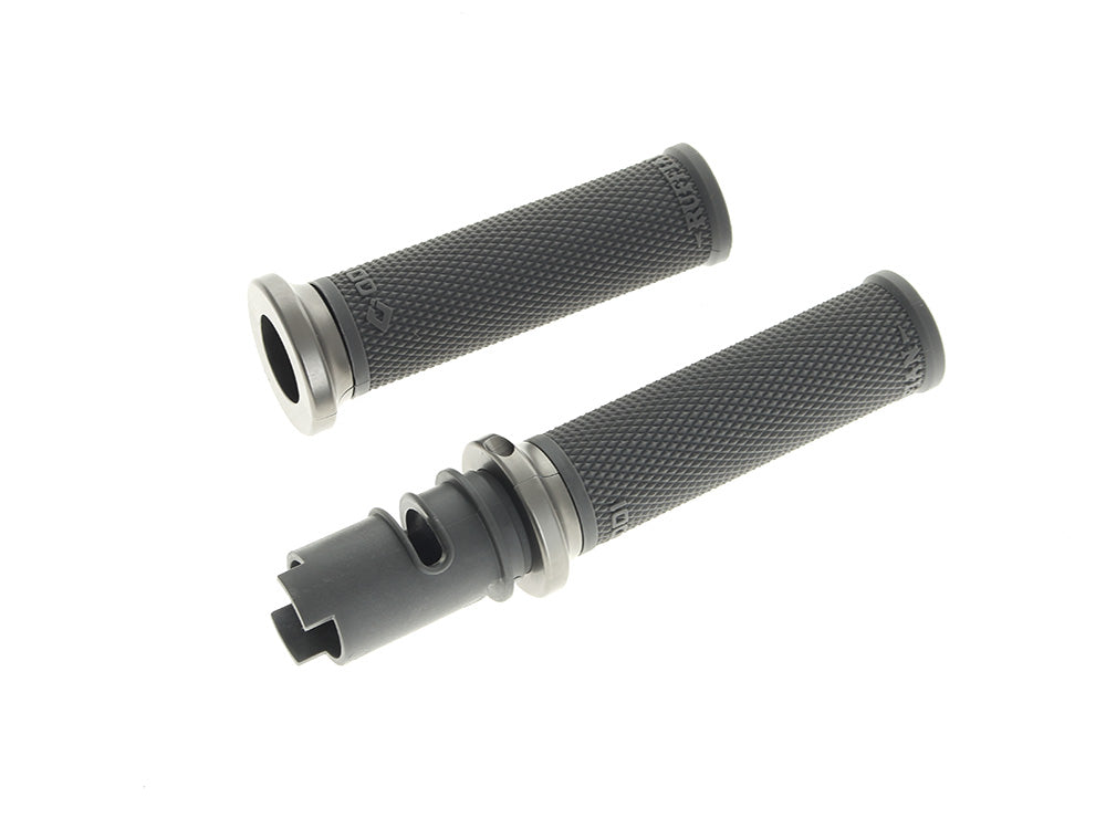 Ruffian Lock-On Handgrips - Graphite/Gun Metal. Fits CVO Touring 2023up, Street Glide & Road Glide 2024up, Touring 2025up & Softail 2025up