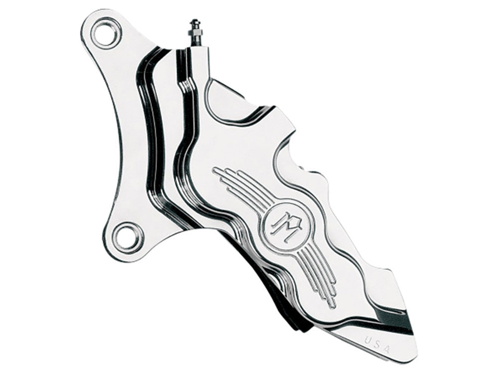 Left Hand Front 6 Piston Caliper - Chrome. Fits most Big Twin 1984-1999 & Sportster 1984-1999 Models with 11.5in. Disc Rotor.