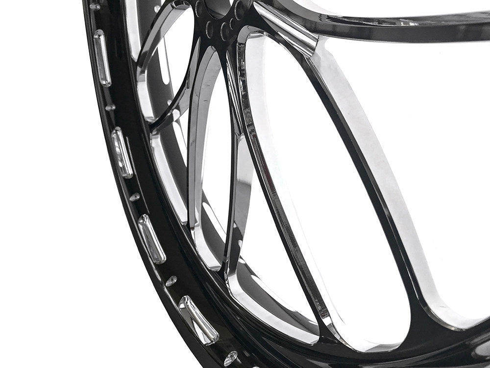 23in. x 3.50in. wide Heathen Wheel - Black Contrast Cut Platinum.