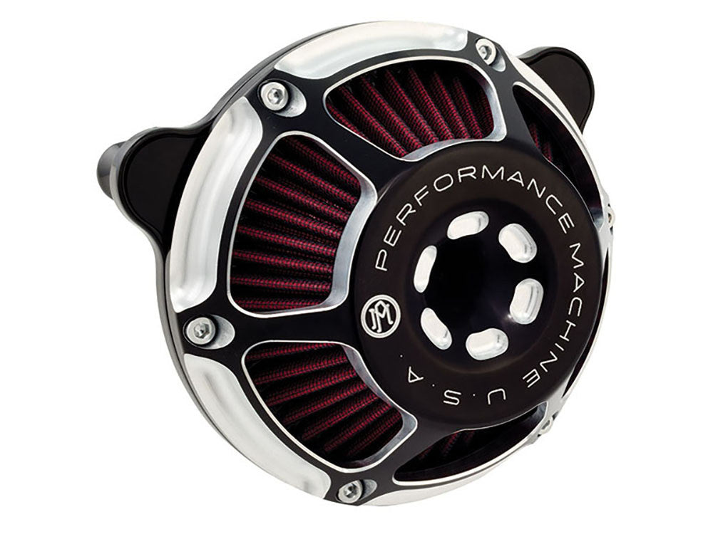 Max HP Air Cleaner Kit - Black Contrast Cut. Fits Touring 2008-2016, Softail 2016-2017, CVO Softail 2011-2017 & Dyna Low Rider S 2016-2017 with Throttle-by-Wire