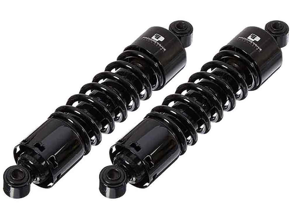 412 Series, 12.6in. Standard Spring Rate Rear Shock Absorbers - Black. Fits Dyna 1991-2017.