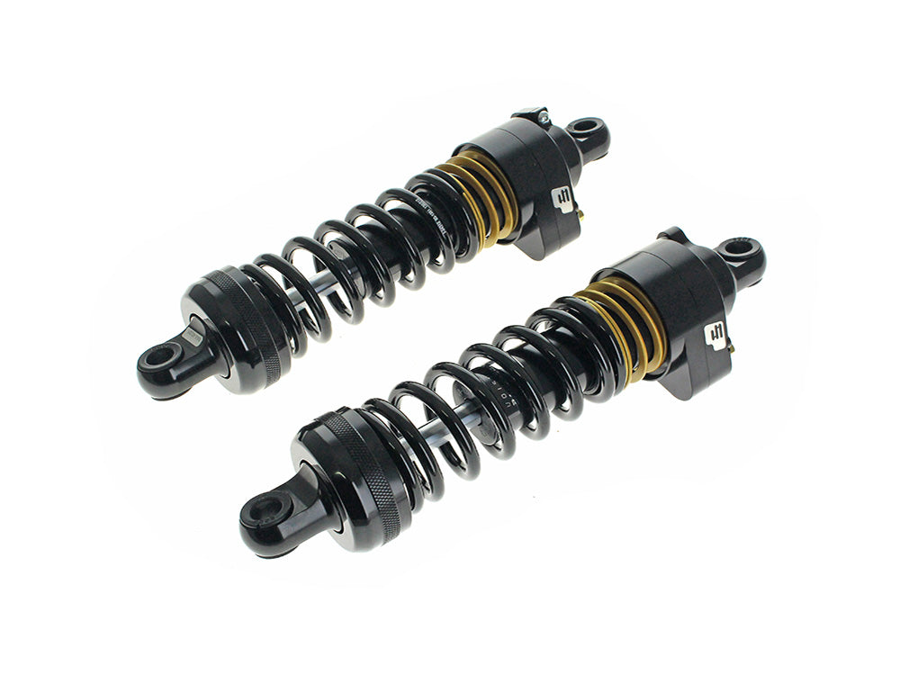 944 Ultra Low Series with Quik Preload System, 12.5in. Heavy Duty Spring Rate Rear Shock Absorbers - Black. Fits Touring 1980up.