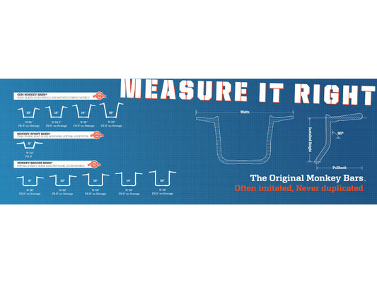 12in. x 1-1/4in. OEM Monkey Handlebar - Gloss Black.