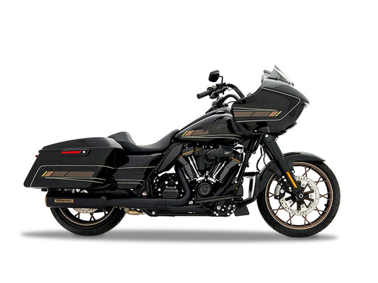 4-1/2in. HP45 Slip-On Short Race Inspired Mufflers - Black with Bronze End Caps. Fits Touring 2017up