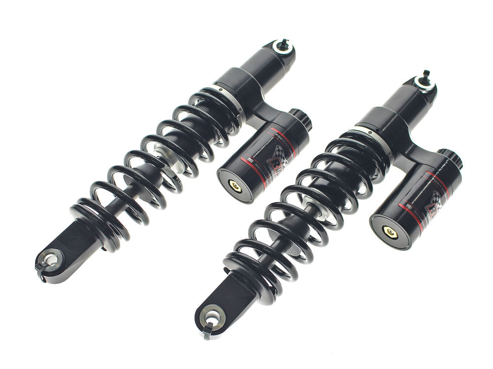 14in. RS-2 Piggyback Rear Shock Absorbers - Black. Fits Dyna 1991-2017.