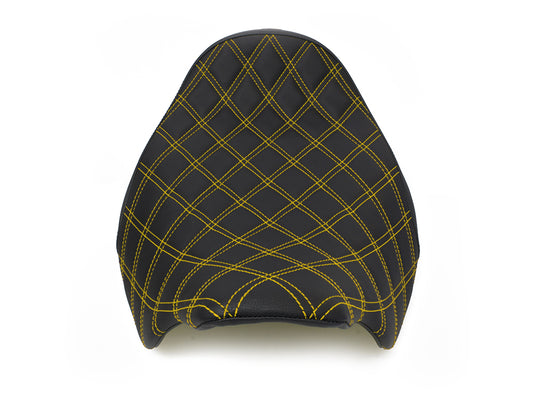 Renegade LS Solo Seat with Gold Double Diamond Lattice Stitch. Fits Most Touring 2008-2024
