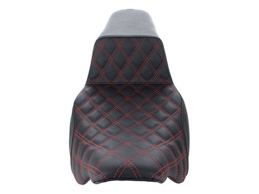 Step-Up LS Dual Seat with Red Double Diamond Lattice Stitch. Fits Most Touring 2008-2024