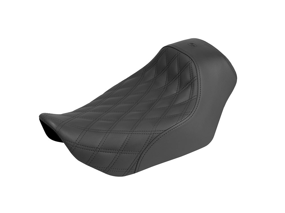 Renegade LS Solo Seat with Black Double Diamond Lattice Stitch. Fits Nightster 975 2022up