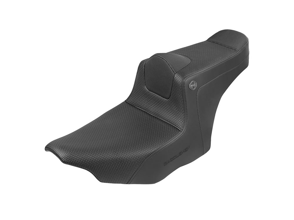 Pro Series San Diego Customs Shuv It Dual Seat with Basketweave Stitch. Fits CVO Touring 2023up, Street Glide & Road Glide 2024up, Touring 2025up