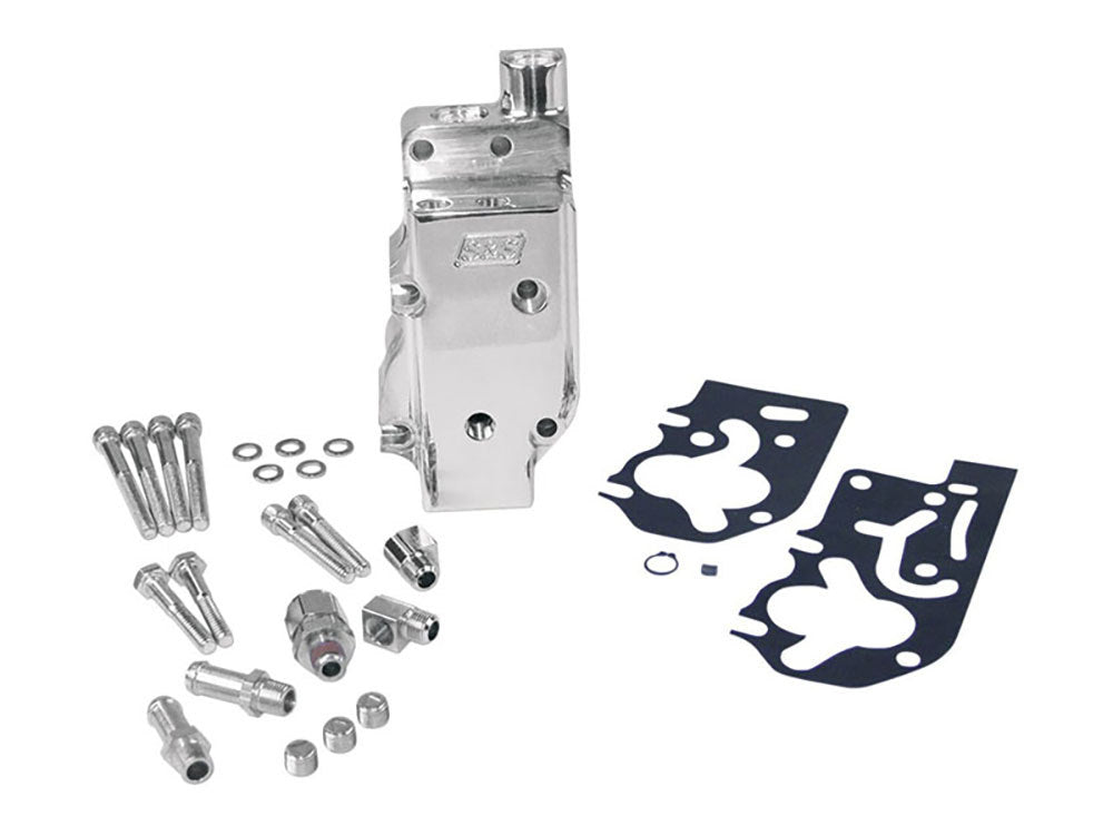 High Volume & High Pressure Billet Oil Pump - Polished. Fits Big Twin 1992-99 style Super Side Winder 4-1/8in. Bore Engines