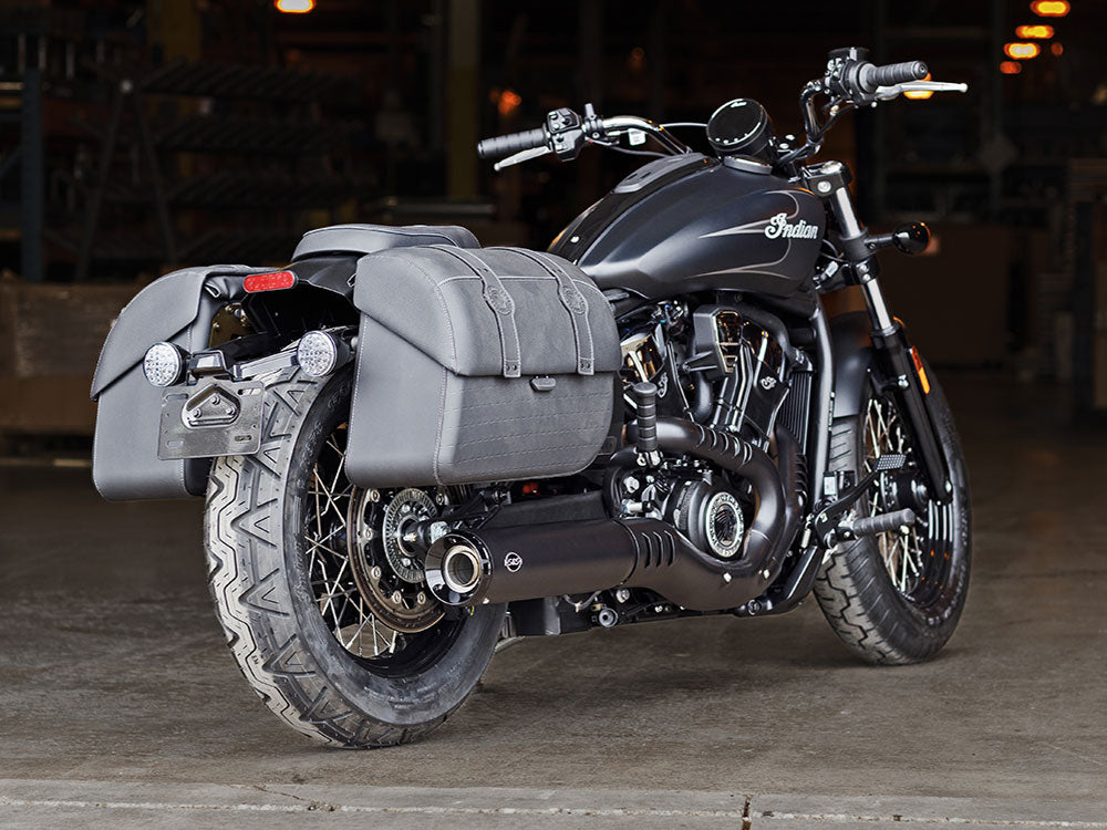 Grand National Slip-On Muffler - Black with Black End Cap. Fits Indian Scout 2025up