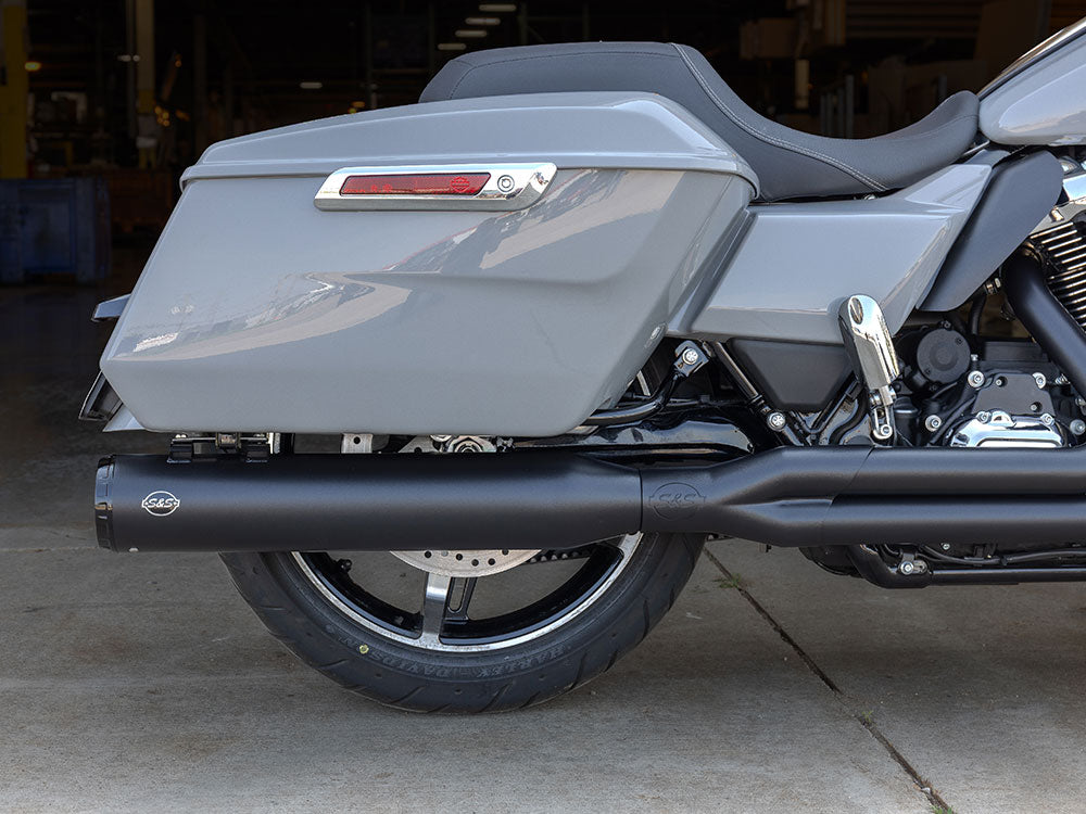2-into-1 GNX Exhaust - Black with Black End Cap. Fits Touring 2017up