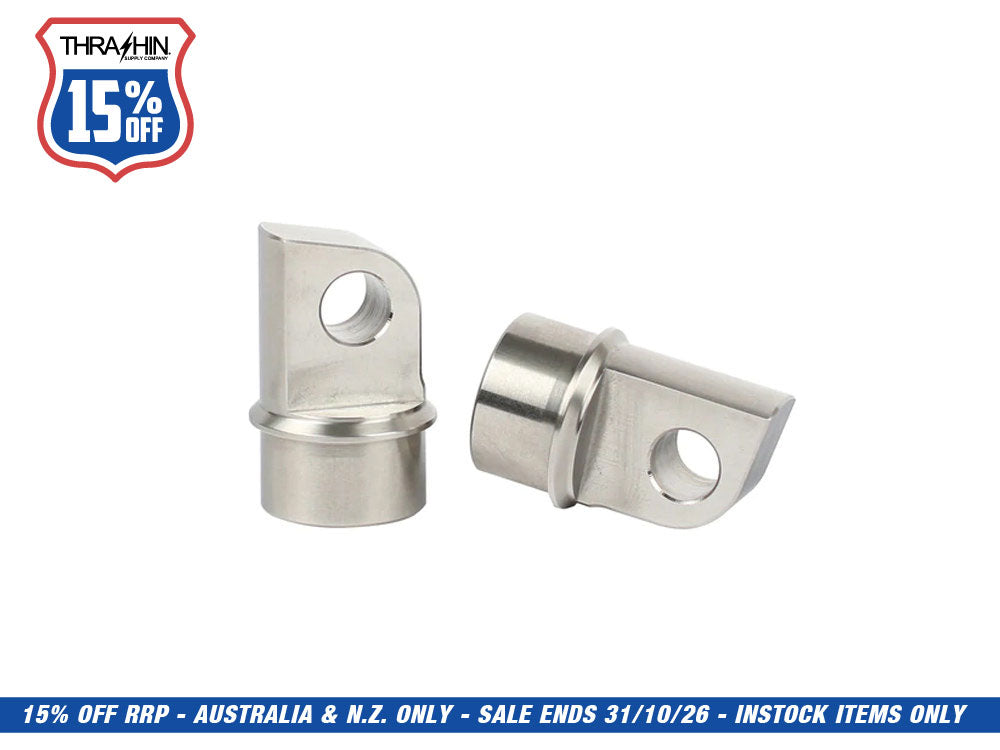 Thrashin Front or Rear Footpeg Mounts - Raw. Fits Most Male Mount Applications