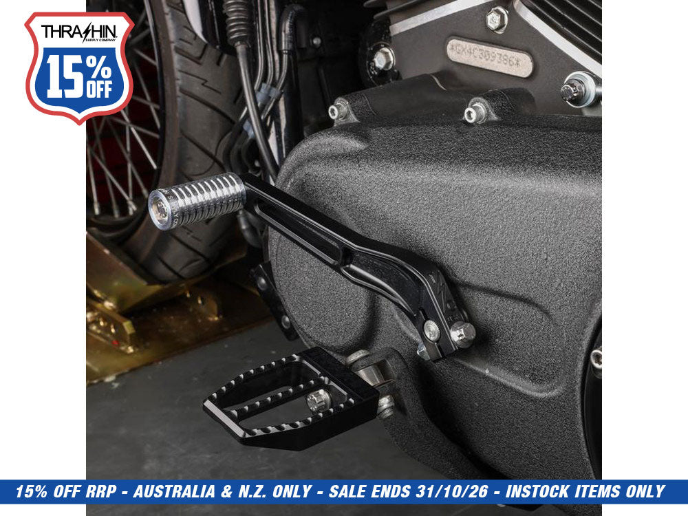 Billet Shift Lever - Black. Fits Dyna 1991-2017 with Mid Controls & 2018up Softail with OEM Forward Controls