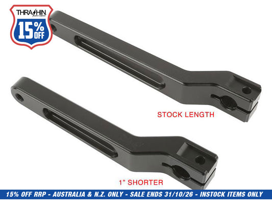 Billet Shift Lever - Black. 1in. Shorter Length. Fits Touring 1983up, Trike 2008up, FXR 1982-1994 & FL Softail 1986-2017.