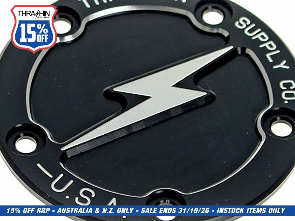 Dished Points Cover - Black. Fits Twin Cam 1999-2017.