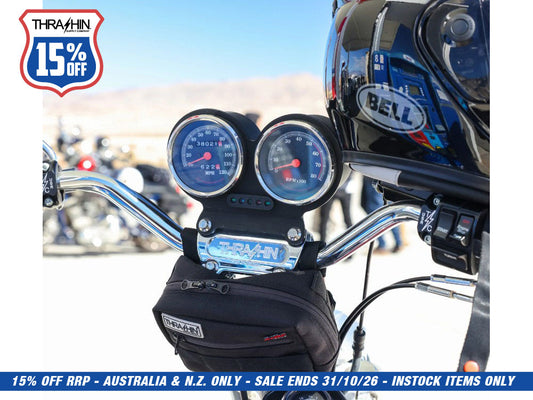 OEM Speedo/Tacho to Thrashin OG Riser Hardware Kit. Fits most Dyna and Sportster Models.