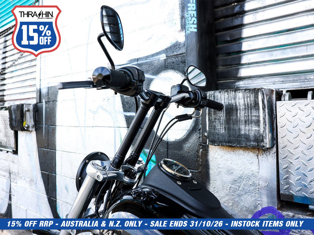 8in. Hole Shot Risers - Black. Fits 1in. Handlebar