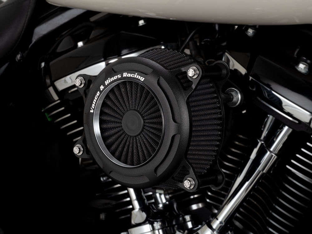 VO2 Onyx Air Cleaner Kit - Wrinkle Black. Fits Touring 2017-2024 & Softail 2018-2024