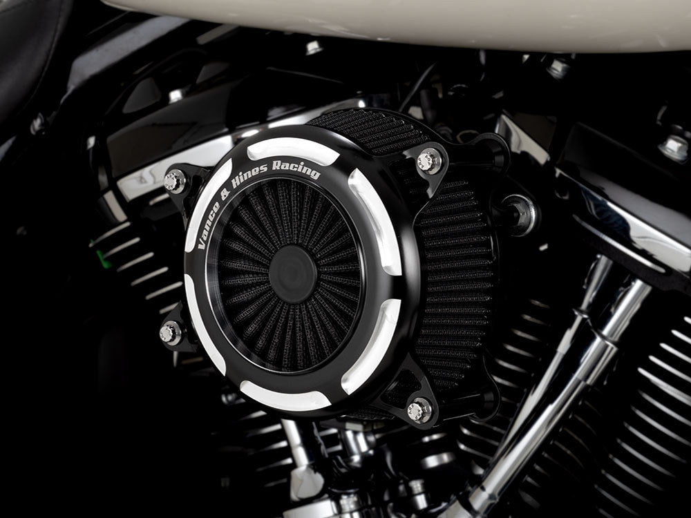 VO2 Onyx Air Cleaner Kit - Black Contrast Cut. Fits Touring 2017-2024 & Softail 2018-2024