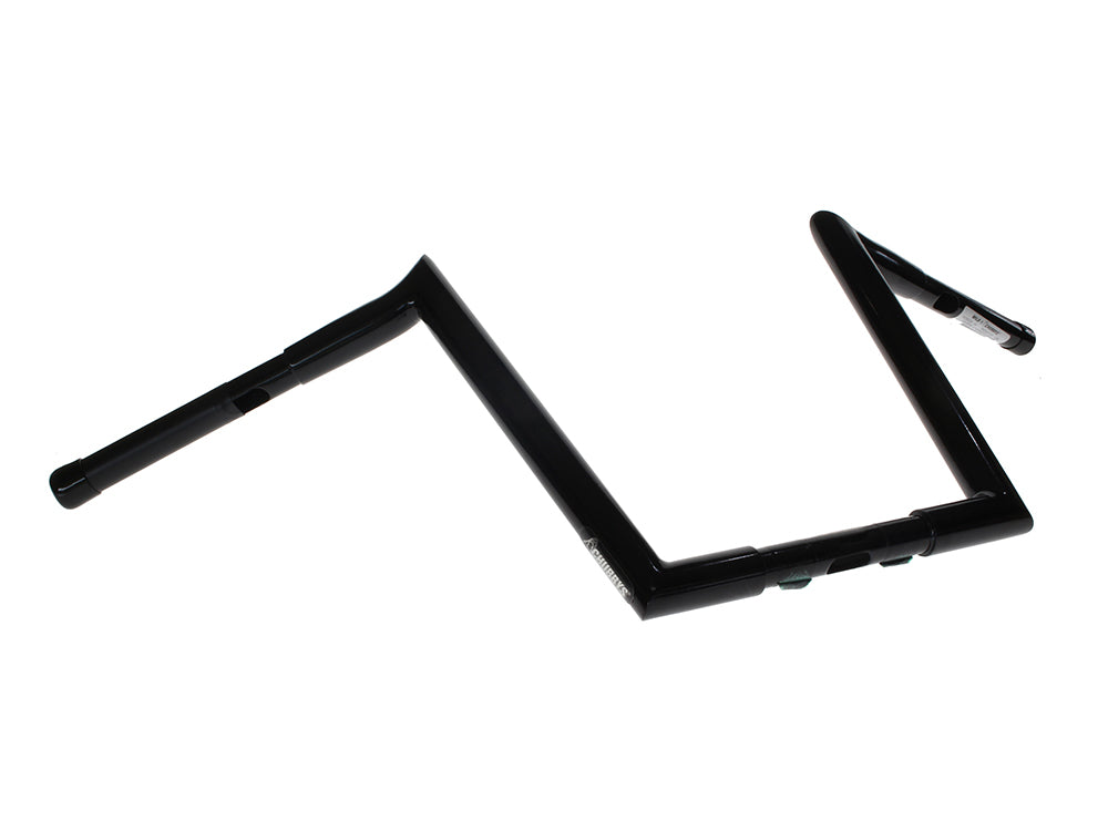 12in. x 1-1/4in. Chubby Hooked Ape Hanger Handlebars - Gloss Black.