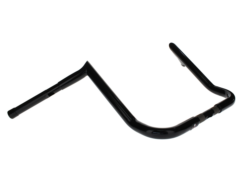 16in. x 1-1/4in. Chubby Bagger Hooked Ape Hanger Handlebar - Gloss Black. Fits Ultra Models 1996-2024 and Street Glide 1996-2023