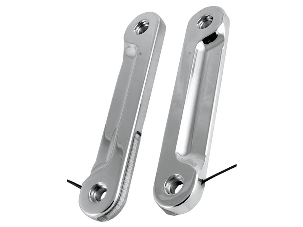 Front Indicator Turn Signal Strips with Clear Lens & Amber LED's - Chrome. Fits Street Glide 2006-2023