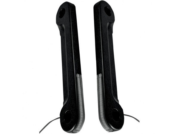 Front Turn Signal Indicator Strips with Smoked Lens & Amber LED's - Black. Fits Street Glide 2006-2023