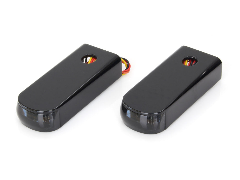 Strut Light Kit with Red Run/Brake & Amber Turn Signal - Black. Fits Softail 1984-2017.