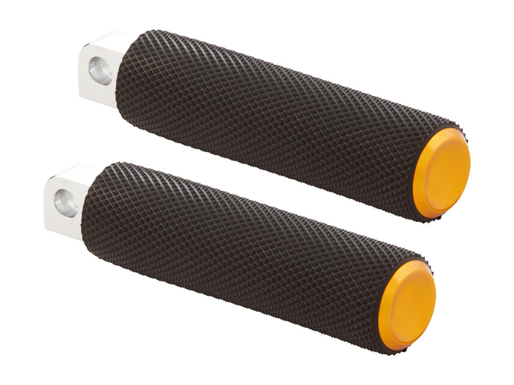 Knurled Fusion Footpegs - Gold. Fits H-D.