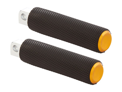 Knurled Fusion Footpegs - Gold. Fits H-D.
