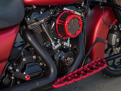 Knurled Fusion Shiftpeg - Red. Fits H-D.
