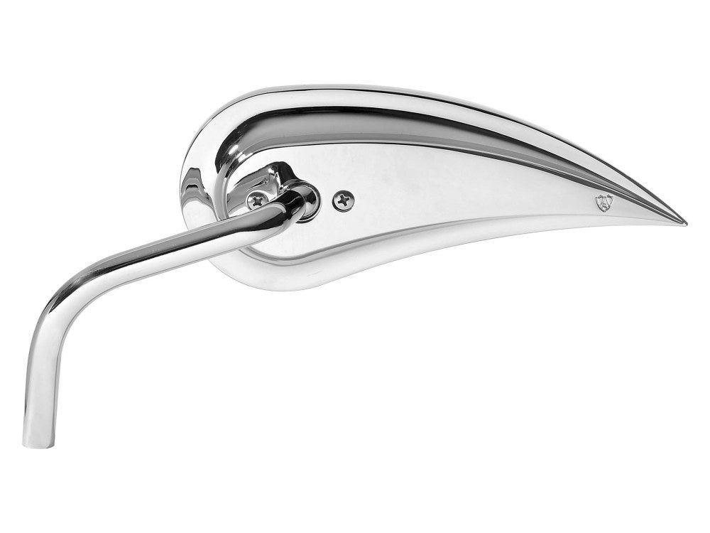 Rad III Teardrop Mirror with Steel Stem - Chrome. Fits Right.