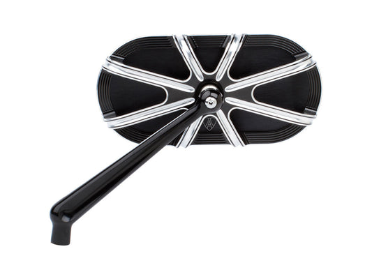 10-Gauge Caged Series Mirror - Black. Fits Left.