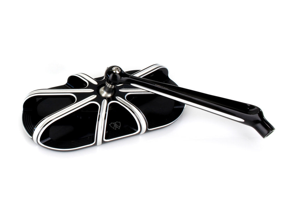 10-Gauge Caged Series Mirror - Black. Fits Right.