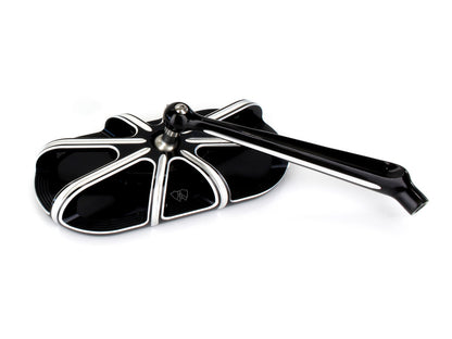 10-Gauge Caged Series Mirror - Black. Fits Right.