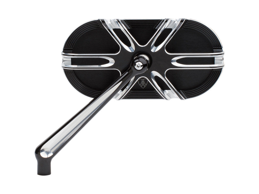 Deep Cut Caged Series Mirror - Black. Fits Left.