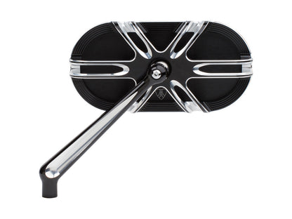 Deep Cut Caged Series Mirror - Black. Fits Left.