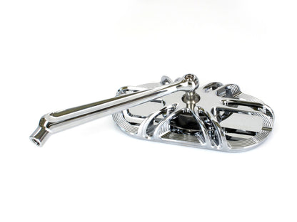Deep Cut Caged Series Mirror - Chrome. Fits Left.