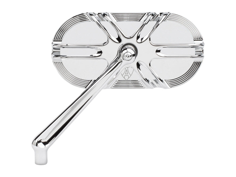 Deep Cut Caged Series Mirror - Chrome. Fits Left.