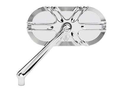 Deep Cut Caged Series Mirror - Chrome. Fits Left.
