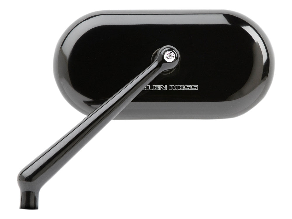 Forged Oval Mirror - Black. Fits Left.