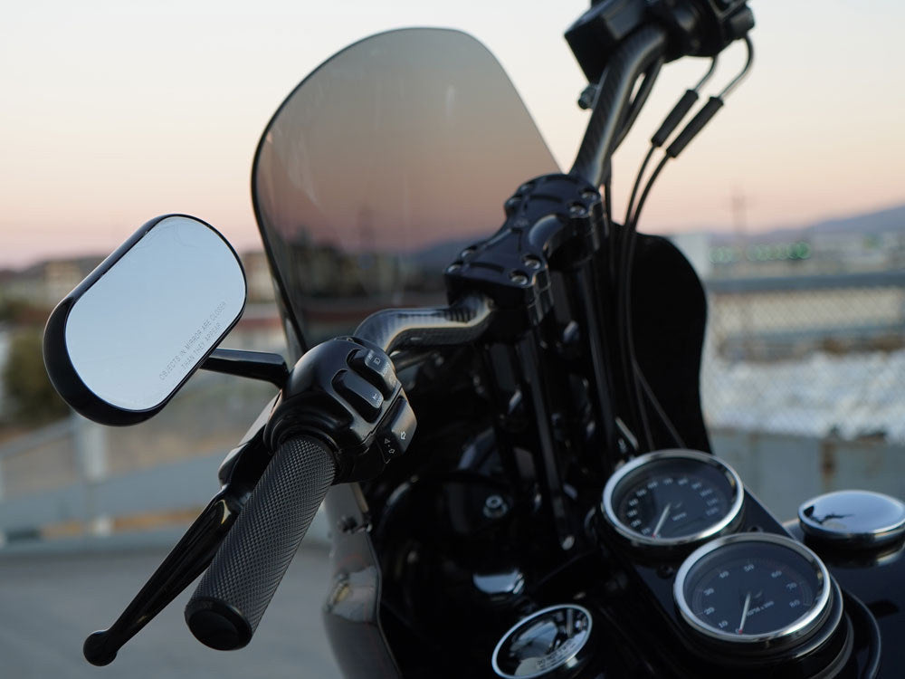 Forged Oval Mirror - Black. Fits Right.